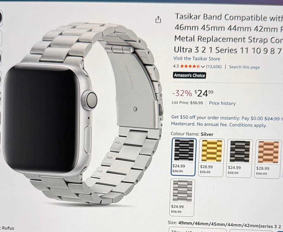 NEW Metal Apple Watch band for 49mm ULTRA, 44mm, 46mm - photo 2
