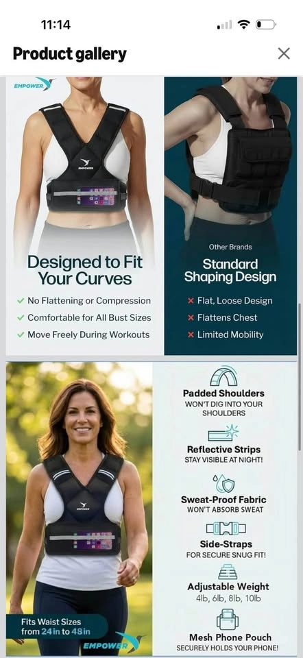 Brand new- Womens 10lb Adjustable Weighted Vest - photo 4
