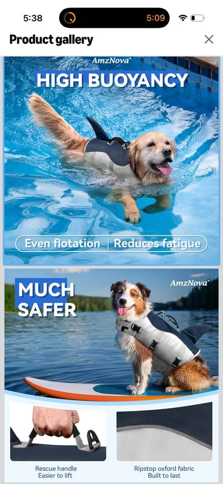 New Small or medium Dog Life Jacket with fin - photo 2