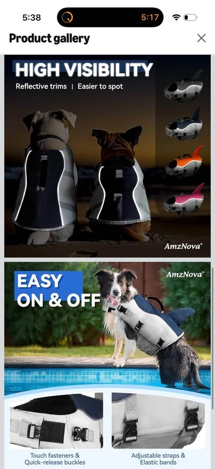 New Small or medium Dog Life Jacket with fin - photo 3