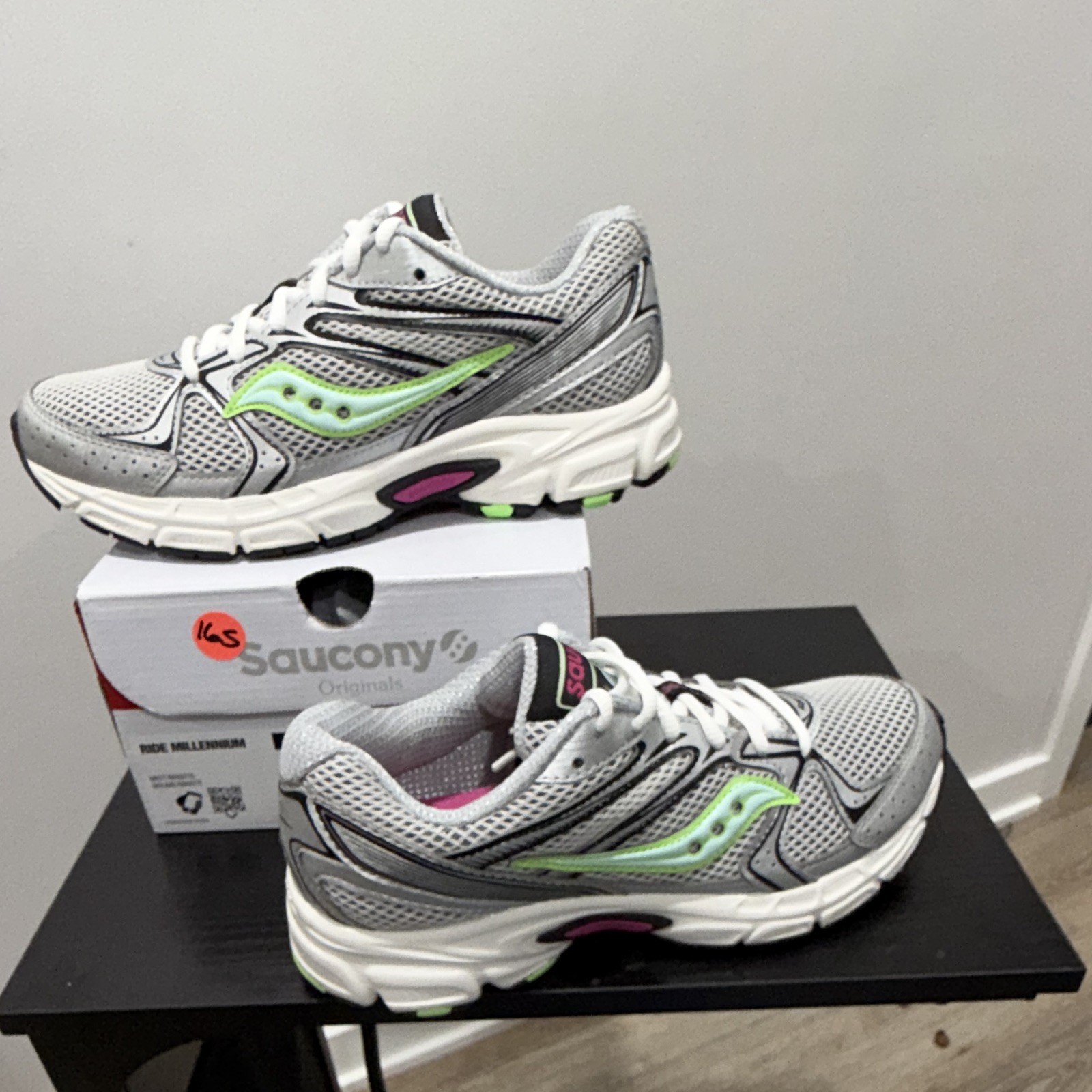 Saucony Ride Millennium Gray/White/Green/Purple Sneakers