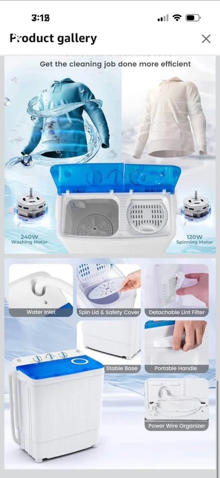 Brand new- Portable Twin Washing Machine - photo 2
