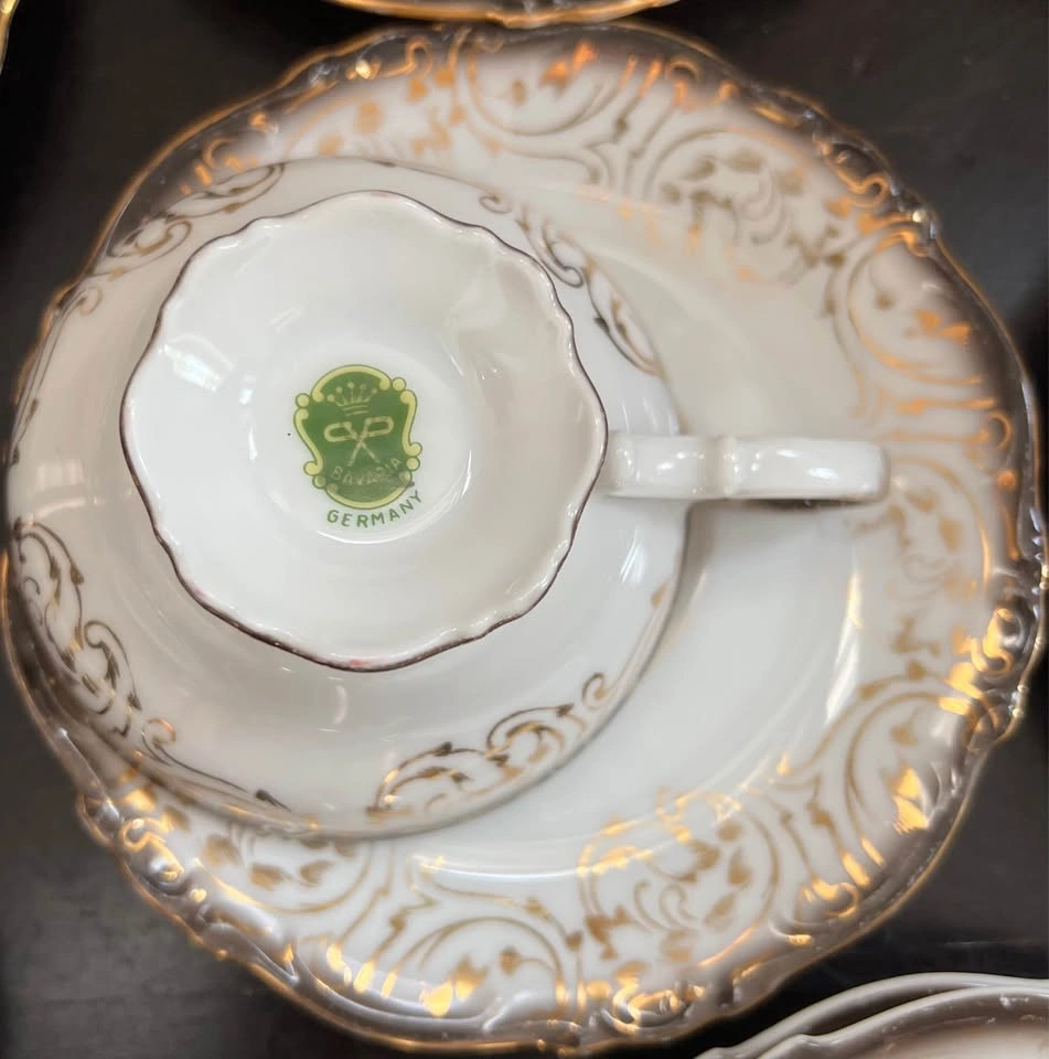 Vintage Bavaria Germany Porcelain Dishes with Gold Trim - photo 4