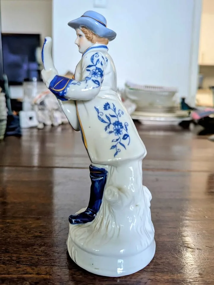 Vintage Ceramic Figurine of Man Playing Mandolin/Lute image indicator(2)
