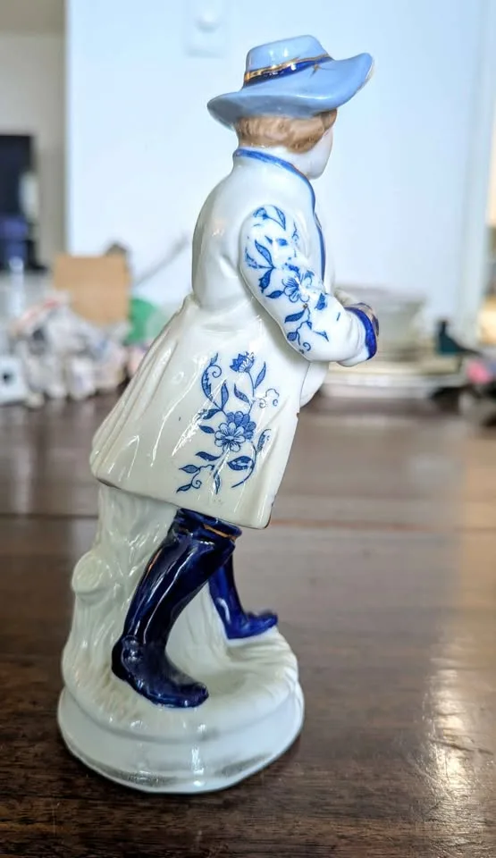 Vintage Ceramic Figurine of Man Playing Mandolin/Lute image indicator(4)