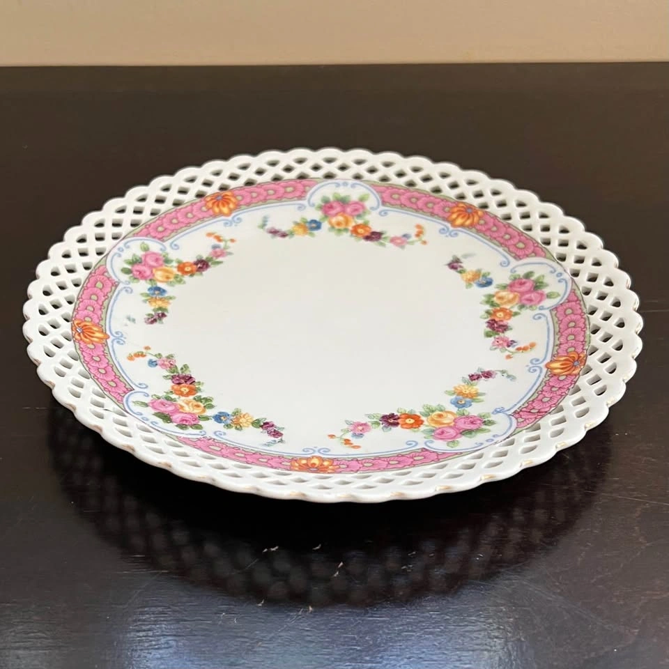 Schumann Bavaria Dresden Flowers 7.5” Plate Reticulated Scallope - photo 4