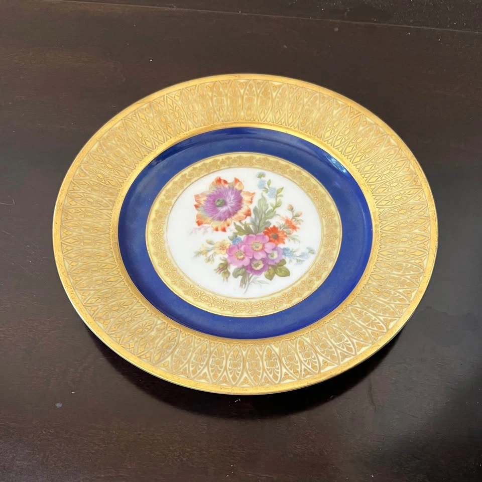 Tirschenreuth Bavaria Gilt Plate Cobalt Blue & Gold 8”3/4 - photo 2