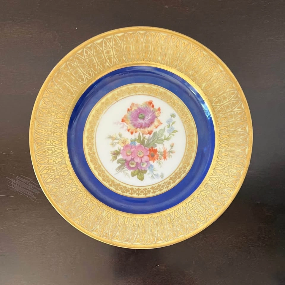 Tirschenreuth Bavaria Gilt Plate Cobalt Blue & Gold 8”3/4 - photo 3