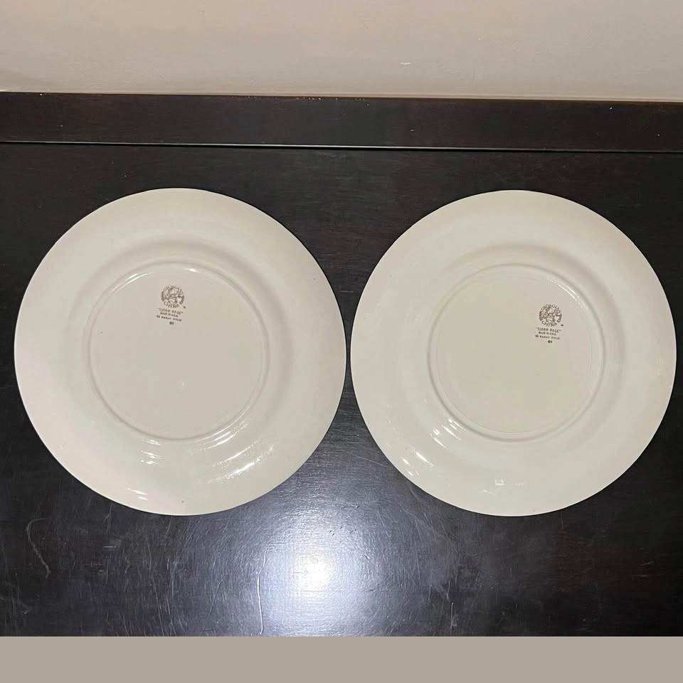 1950’s Georgian China Tudor Rose 23k Gold Floral Plates - photo 3