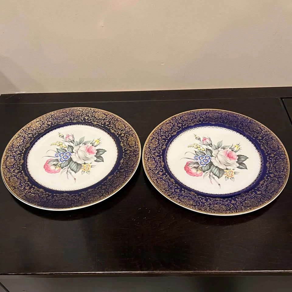 1950’s Georgian China Tudor Rose 23k Gold Floral Plates - photo 5