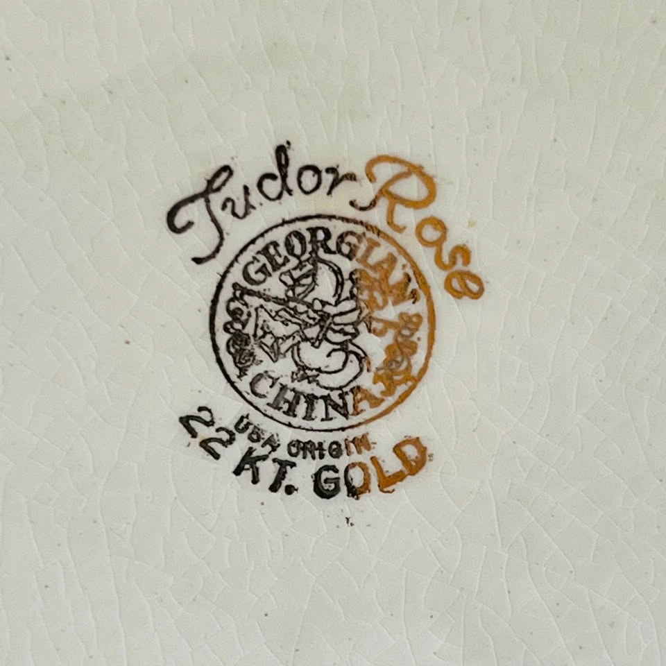 Tudor Rose Georgian China 9.5” Plate 22KT Gold Vintage 1940s - photo 3