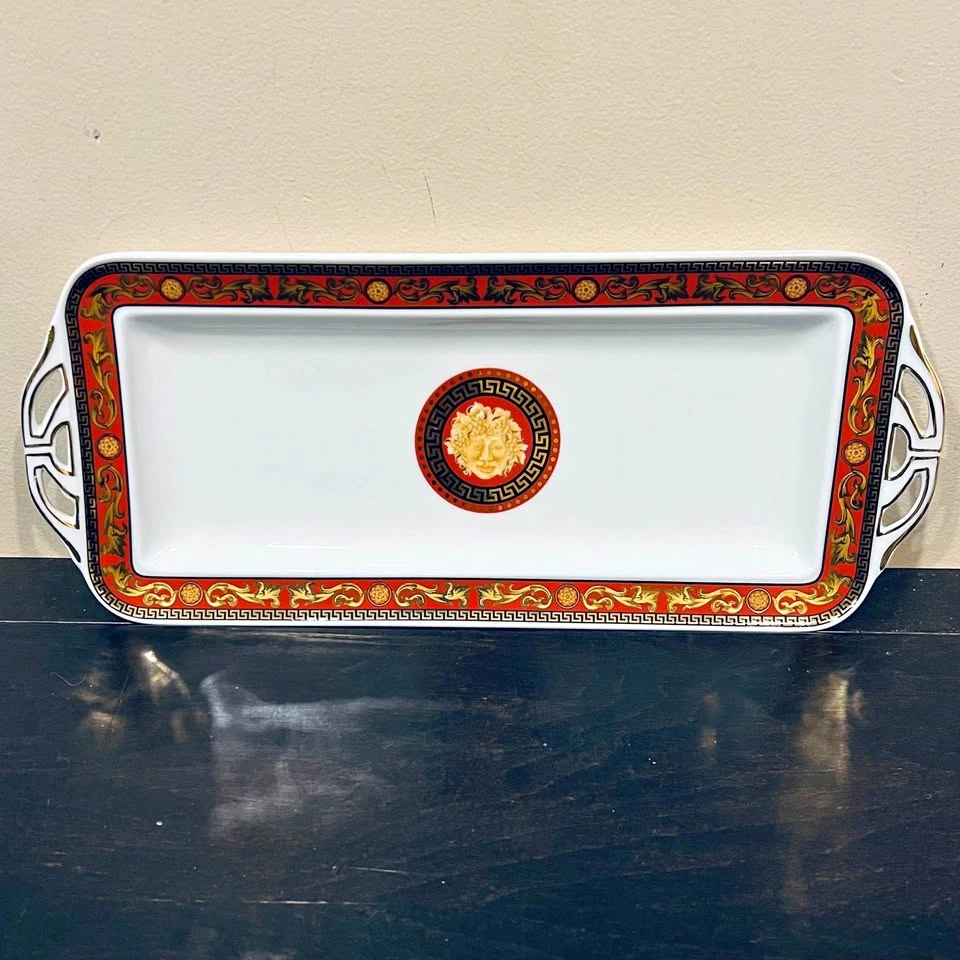 Juno Fine Porcelain By Casa Elite Rectangular Handled Serving Tr