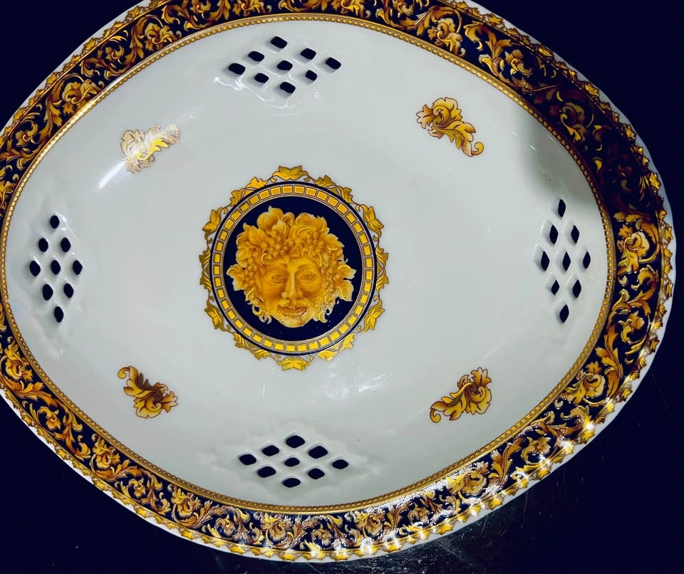 Bacchus T. Limoges France Reticulated Oval Porcelain Plate - photo 5