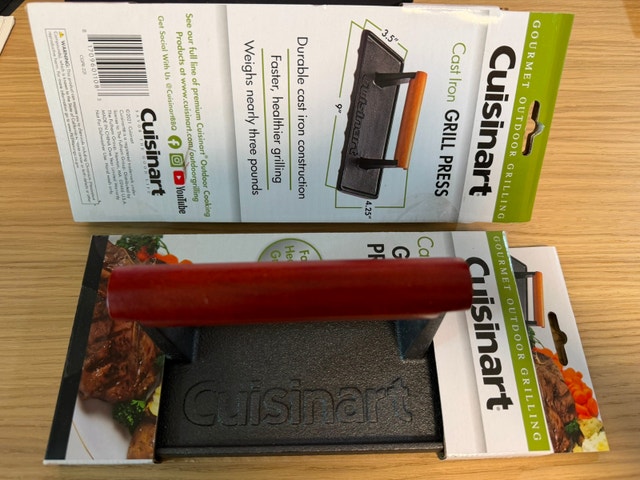Brand New Cuisinart CGPR-221 Cast Iron Grill and Burger Press - photo 3