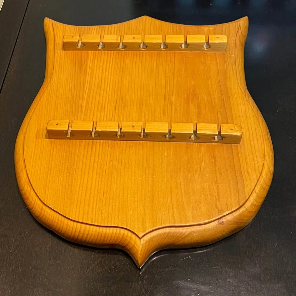 Vintage Shield Wooden Spoon Collection Rack For 14 Slot Display - photo 4