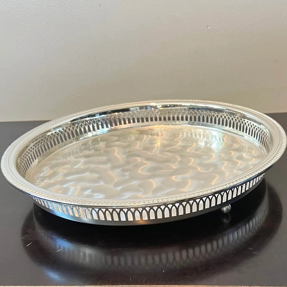 1977 W.M.F. IKORA Tarnish Resistant Silver-Plate Footed Tray - photo 3