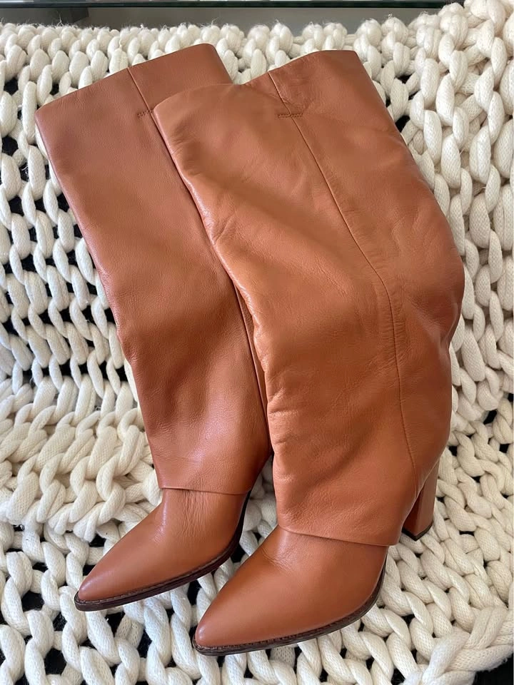 ⚽️ New Steve Madden Blanco Leather Slouch Boots size 8 MSRP $350