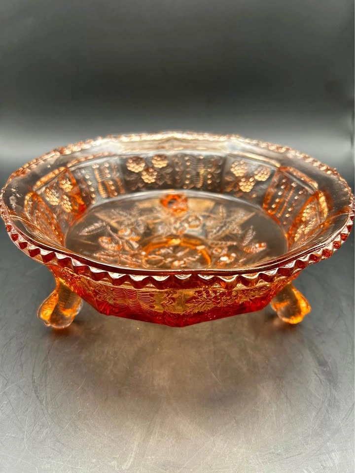 Pink Glass Footed Bowl