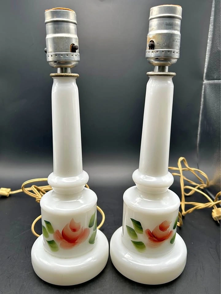 Vintage Milk Glass Lamps