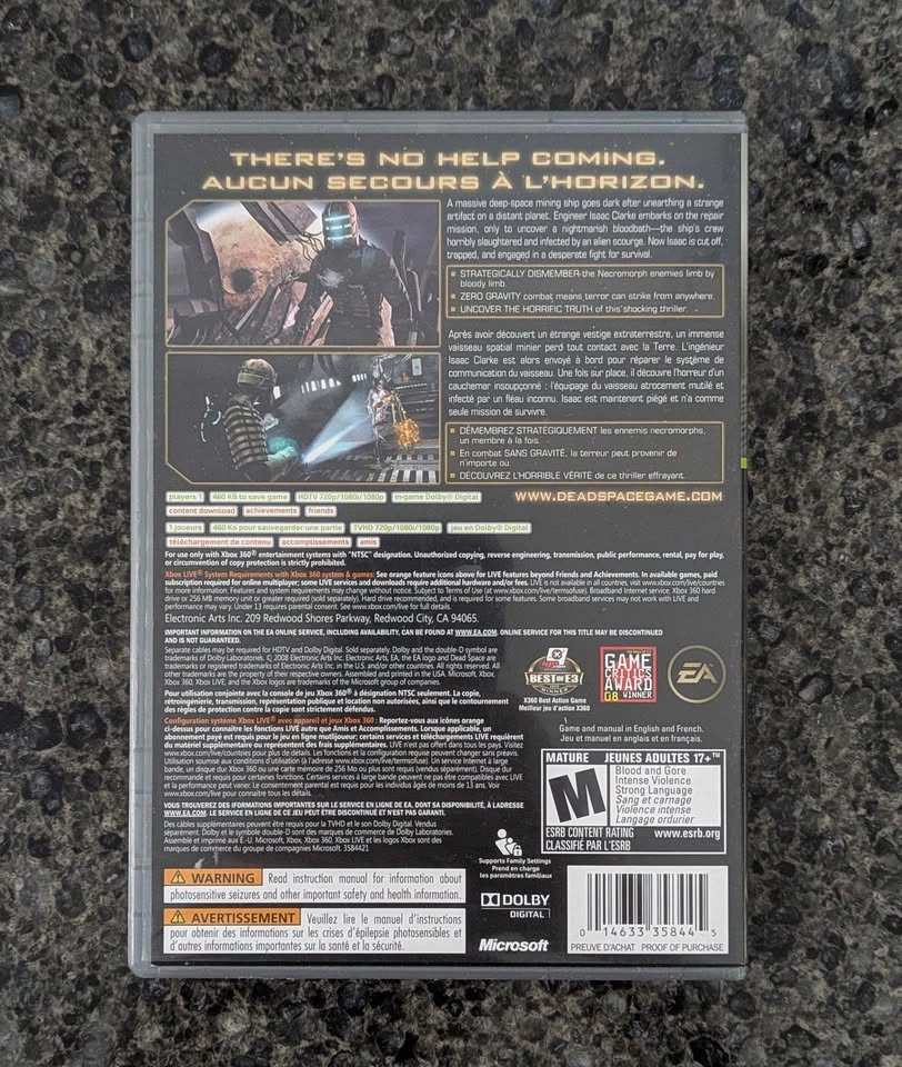 Dead Space Platinum Hits (Microsoft Xbox 360, 2008) No Manual - photo 3