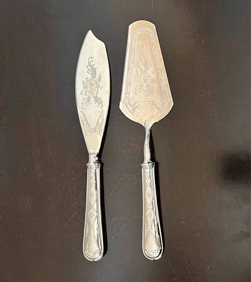 La S. Marco ARG 1000 Silver Plated 2-Piece Cake Server Set