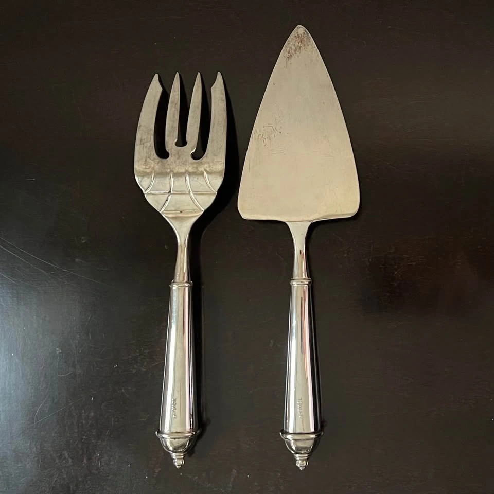 Vintage Towle Copenhagen Silver-plated Cake / Pie Server and For - photo 2