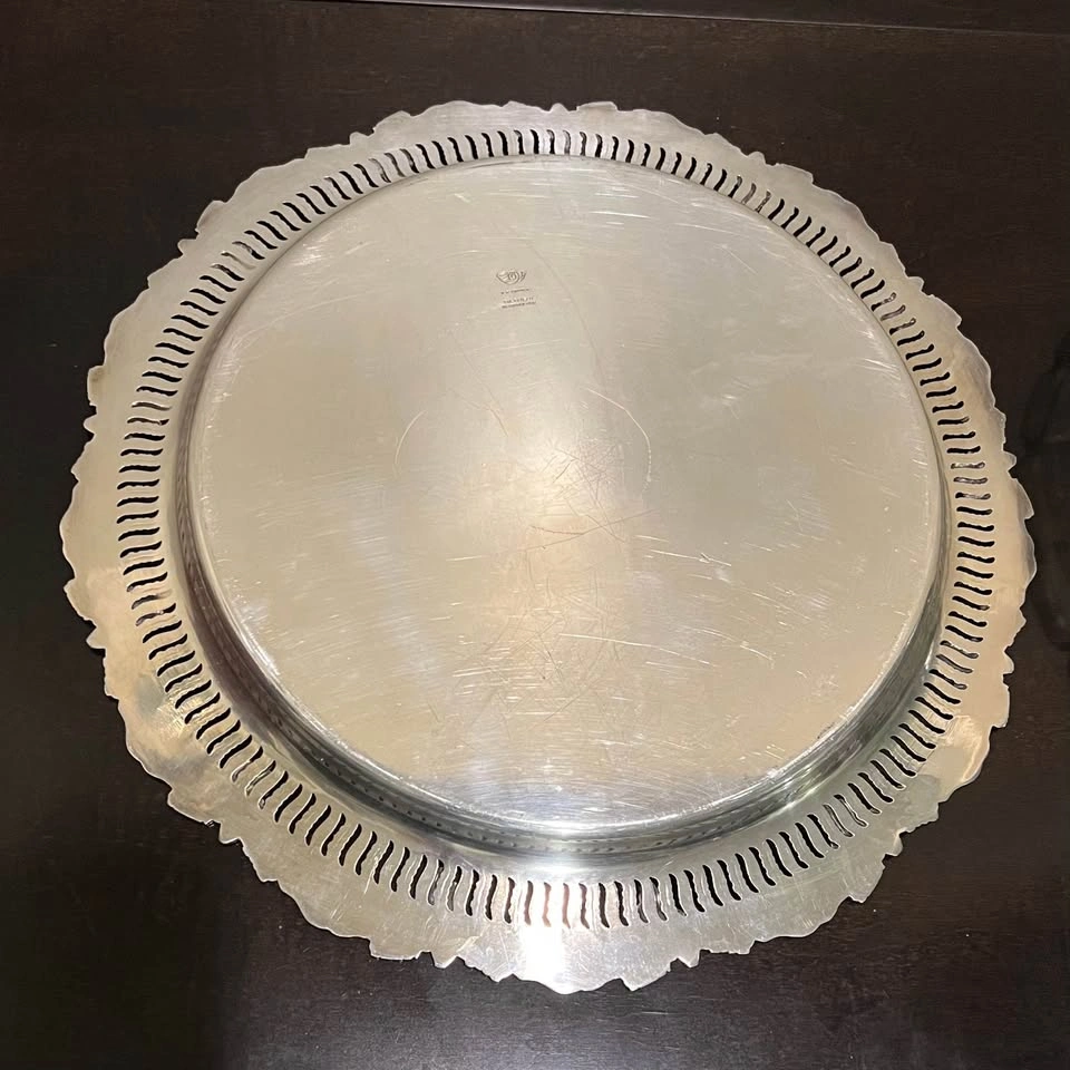 Vintage Sheffield Reproduction Silver Plated Grapevine Tray - photo 2