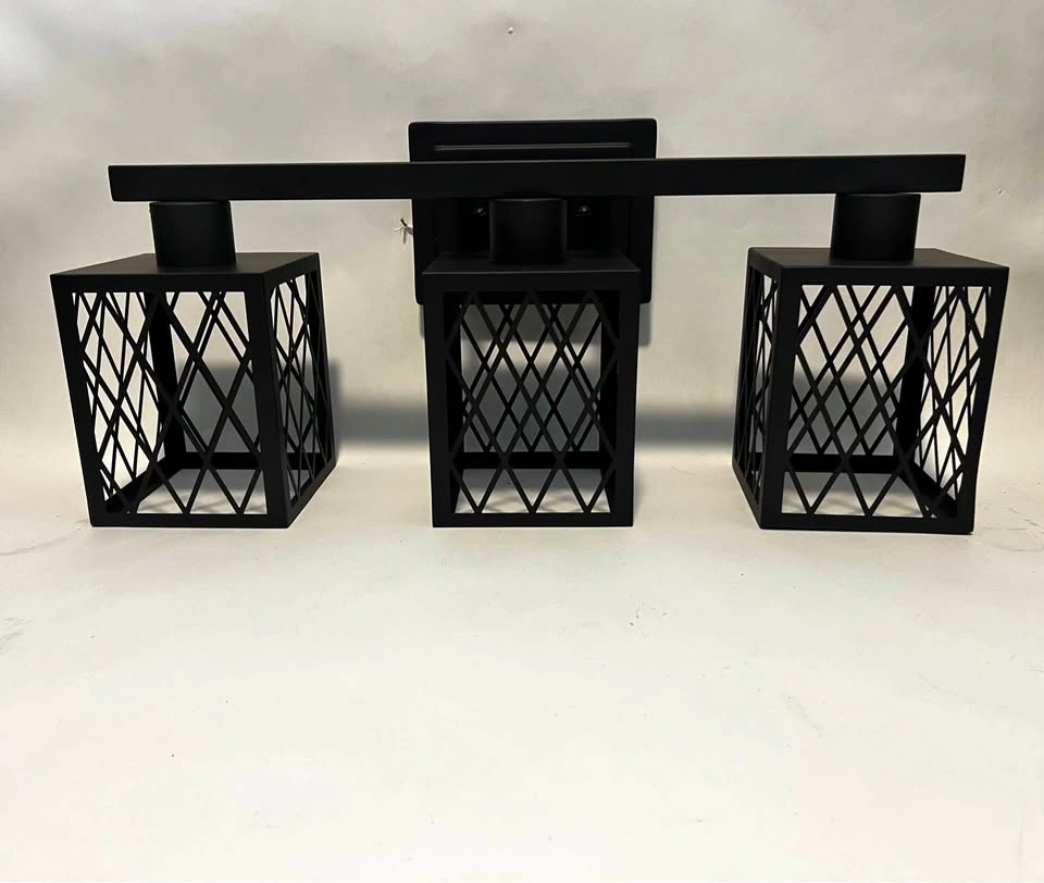 3 light cage style vanity fixture