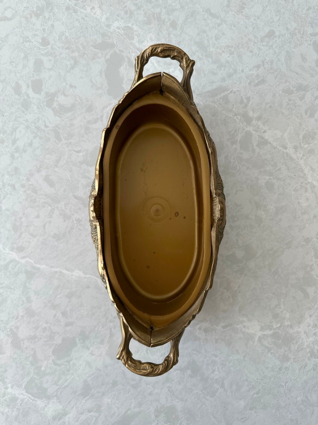 French Rococo style vintage brass jardiniere centerpiece - photo 5