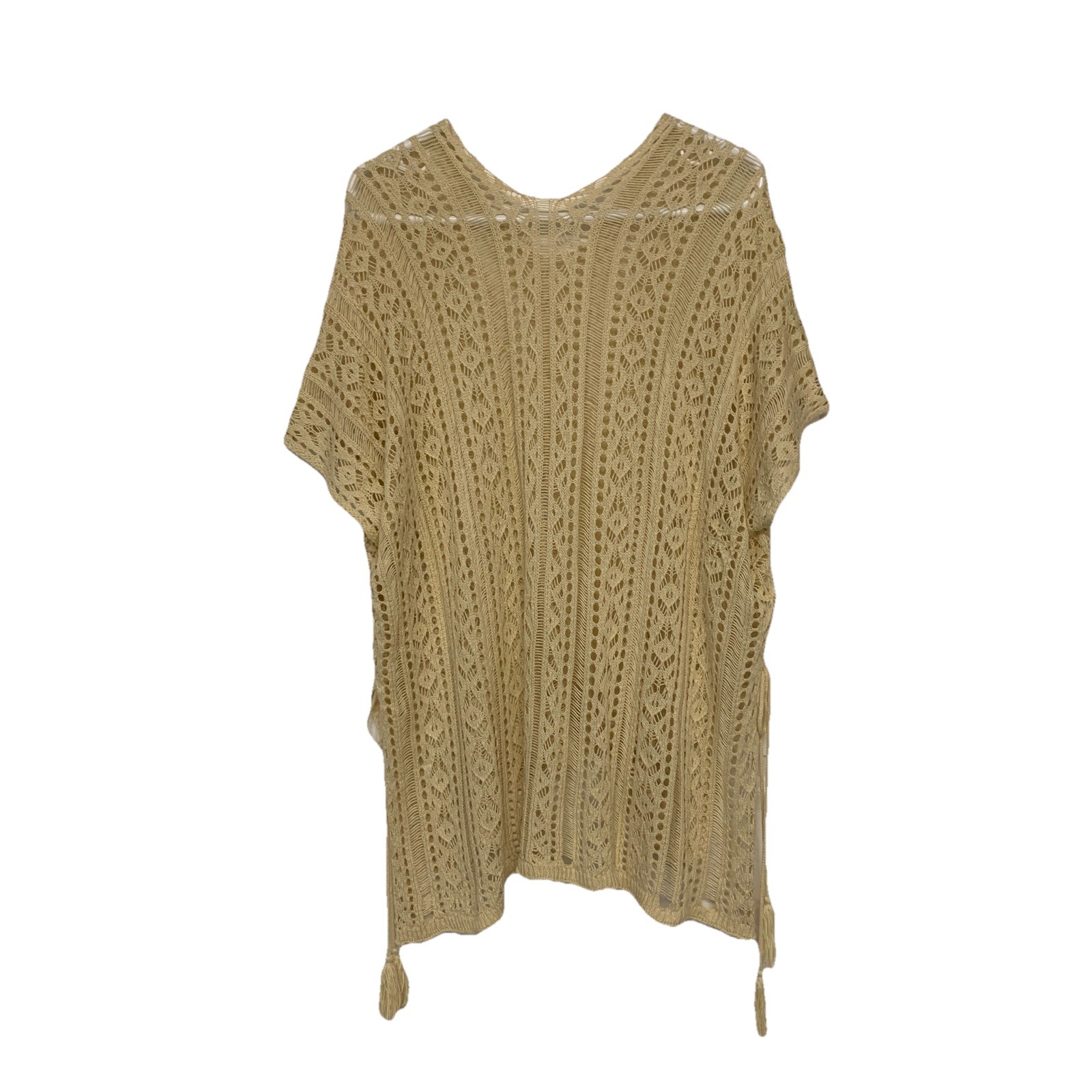 Crochet Cover Up OS Adjustable Open Knit Beige ⚽️ - photo 2