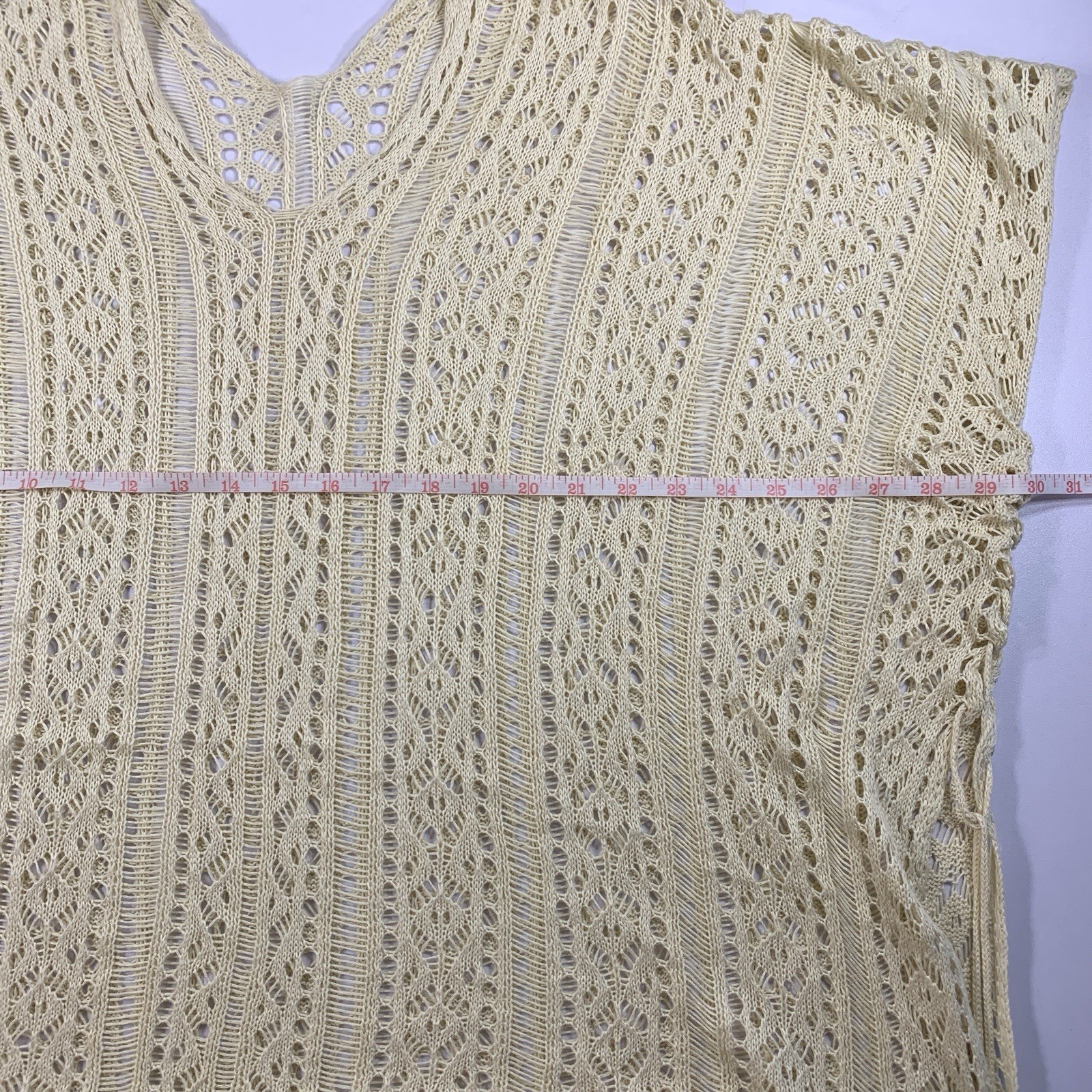 Crochet Cover Up OS Adjustable Open Knit Beige ⚽️ - photo 3