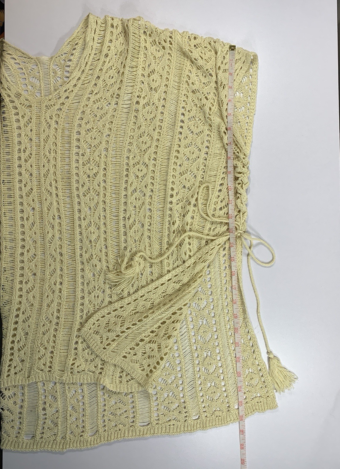 Crochet Cover Up OS Adjustable Open Knit Beige ⚽️ - photo 4