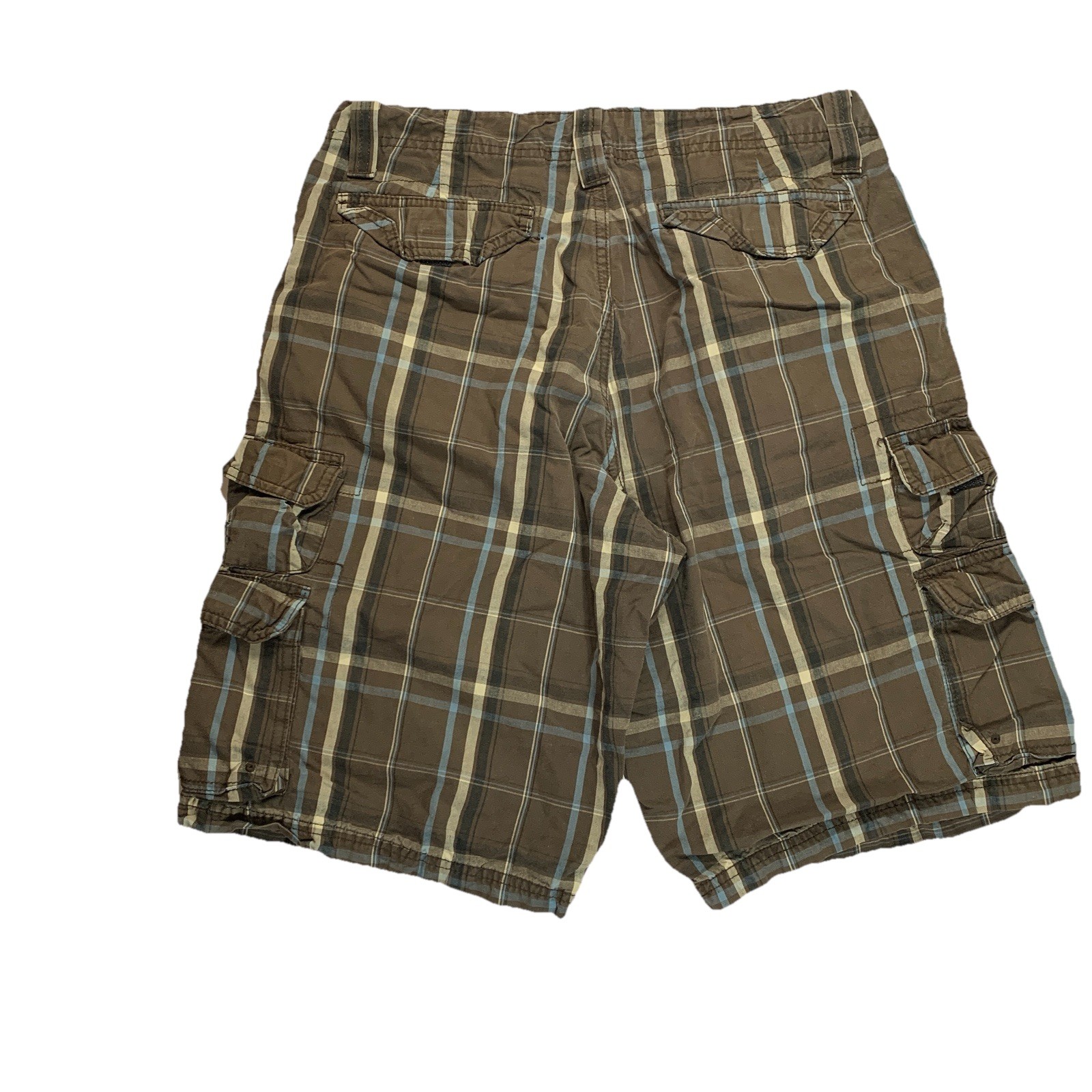 Lee Dungarees Plaid Cargo Shorts 30 Brown ⚽️ - photo 2