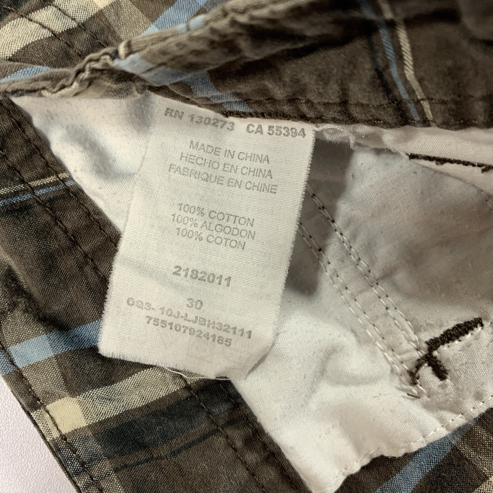 Lee Dungarees Plaid Cargo Shorts 30 Brown ⚽️ - photo 4