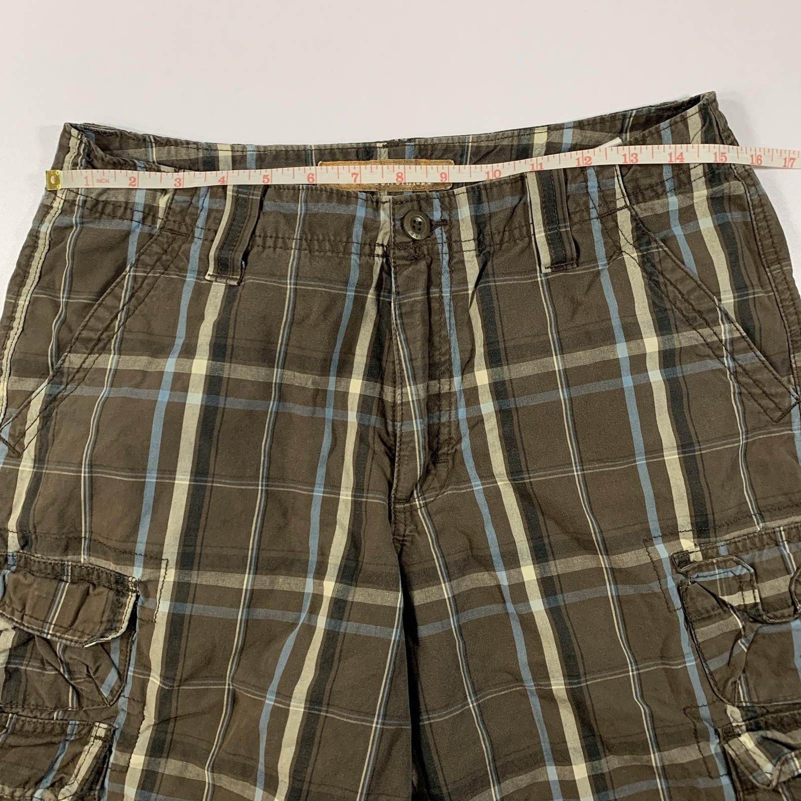 Lee Dungarees Plaid Cargo Shorts 30 Brown ⚽️ - photo 5