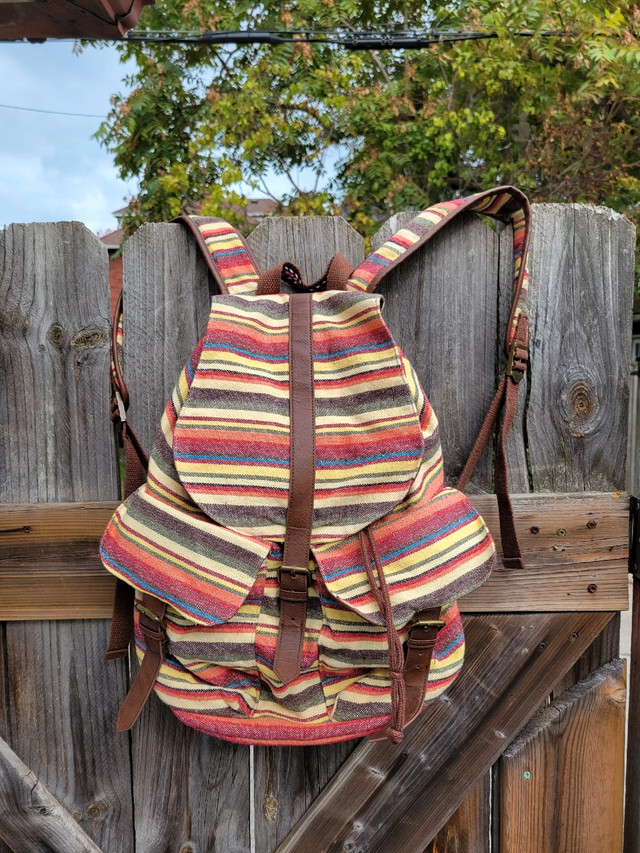 Mossimo lined backpack, several pouches and great Aztec stripe p