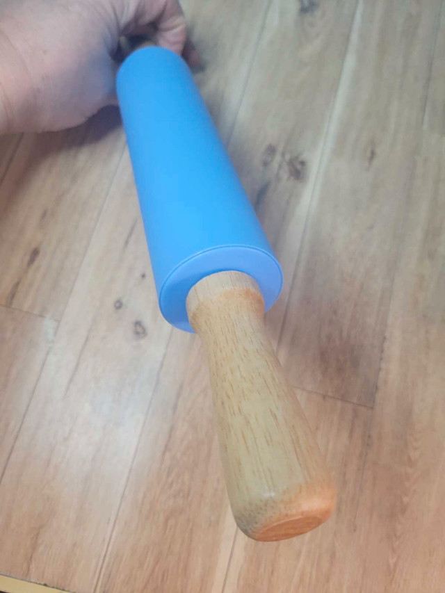 Silicone Rolling Pin for Baking 20cm Blue - photo 4