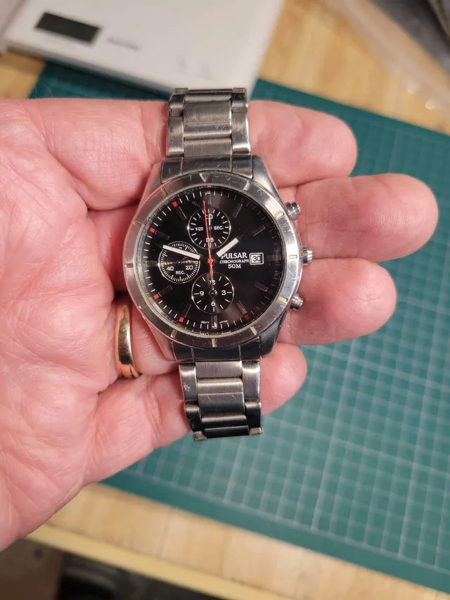 1990s Pulsar Chronograph Fits Small Wrist thumbnail