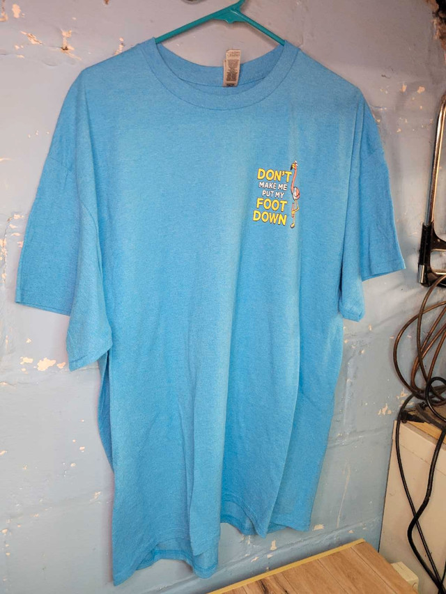 Joe Blow t-shirt graphics front and back on a Gildan shirt