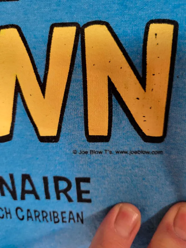 Joe Blow t-shirt graphics front and back on a Gildan shirt image indicator(6)