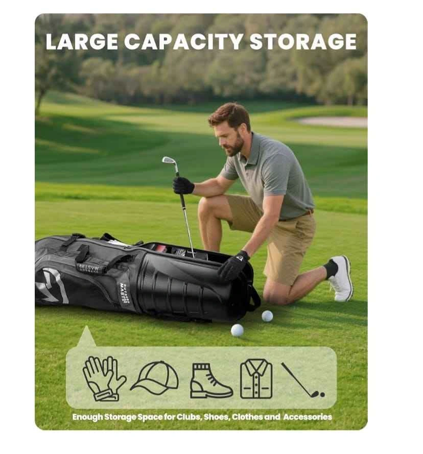 OutdoorMaster Golf Travel Bag with Wheels and Hard Case Top - photo 2