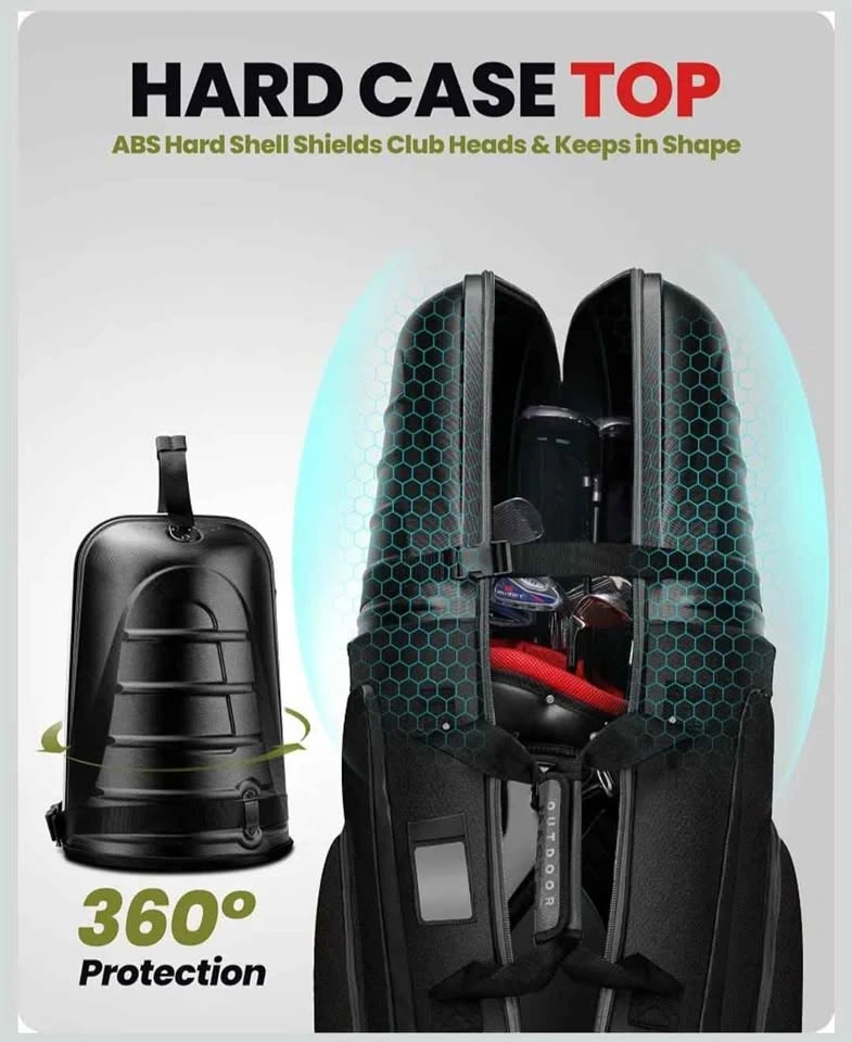 OutdoorMaster Golf Travel Bag with Wheels and Hard Case Top - photo 4