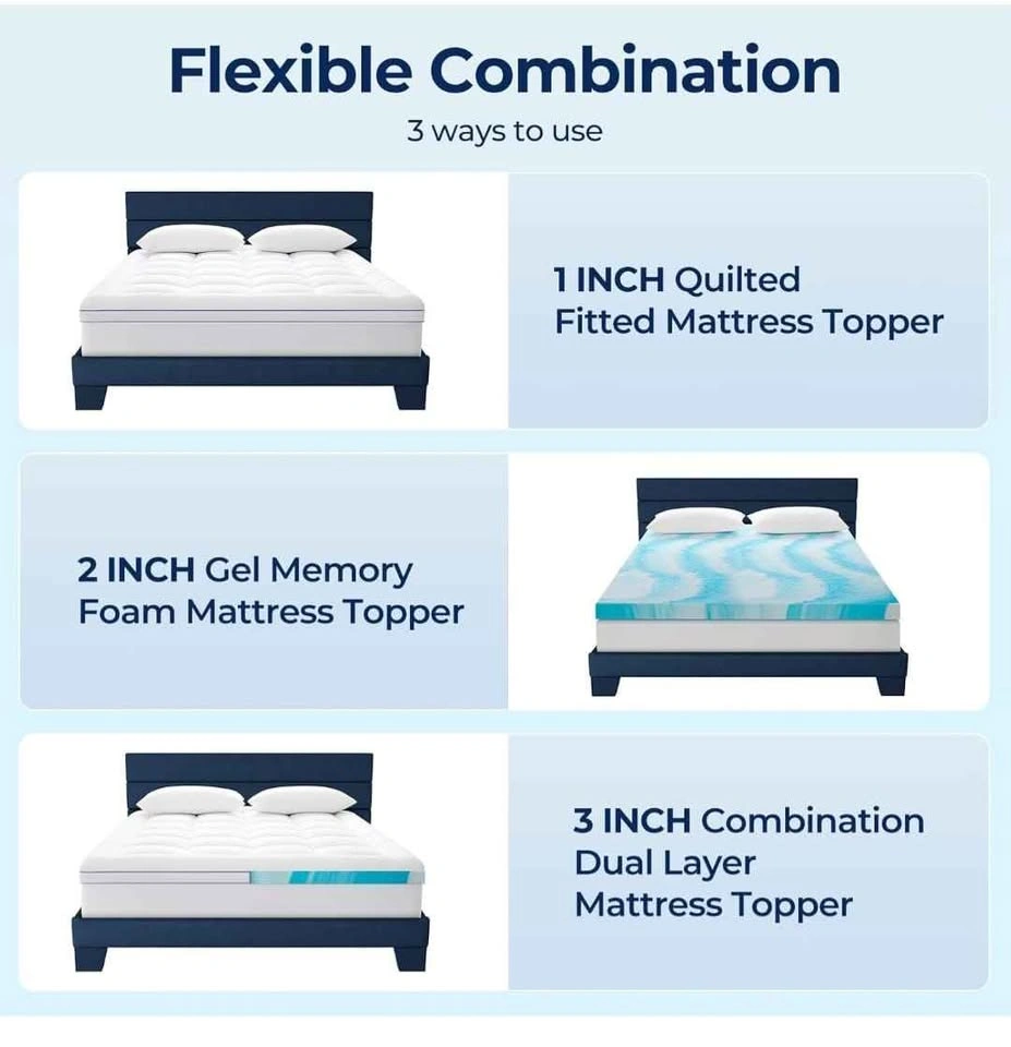 Brand New King 3" Dual Layer Memory Foam Mattress Topper - photo 4