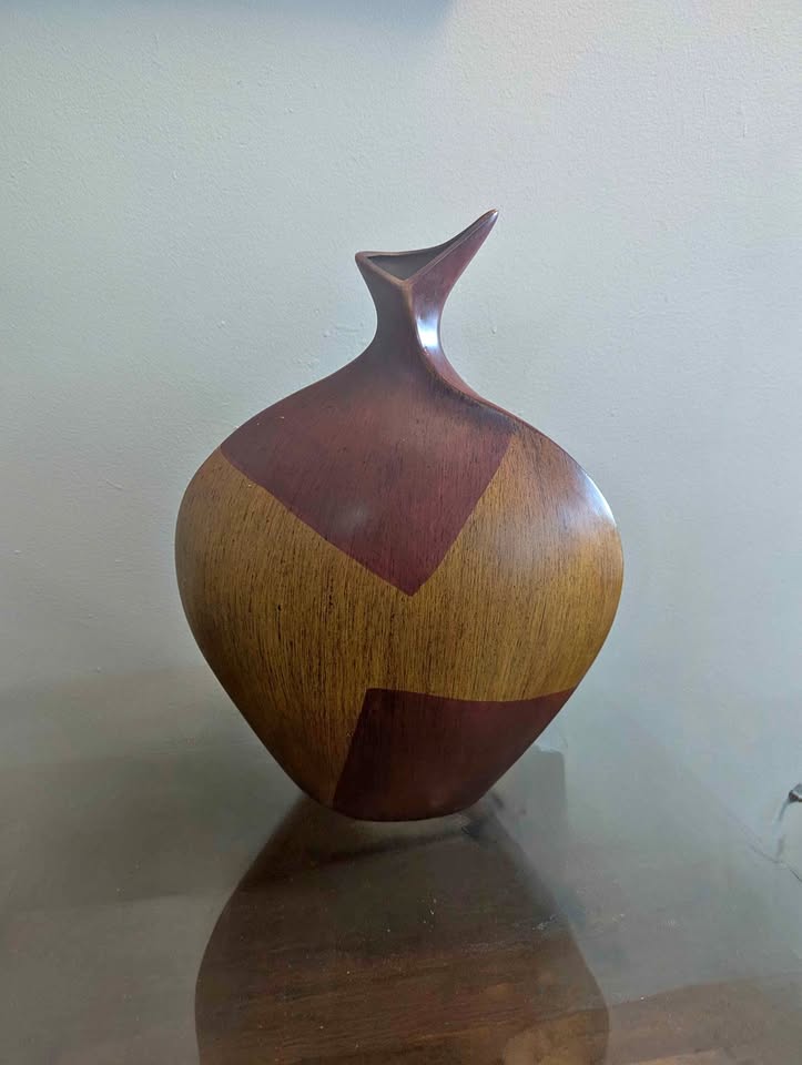 Large - Scandinavian Design - Vase - Imitation Wood - H42 Cm