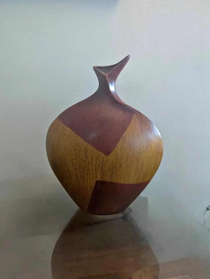 Large - Scandinavian Design - Vase - Imitation Wood - H42 Cm thumbnail
