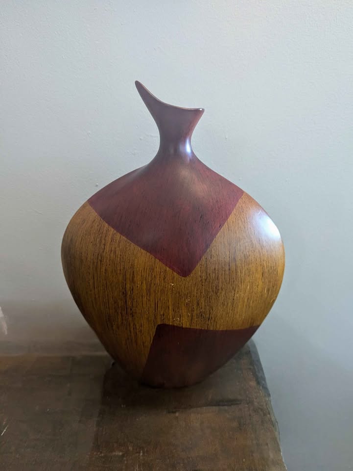 Large - Scandinavian Design - Vase - Imitation Wood - H42 Cm - photo 2