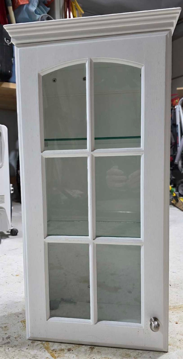 Bathroom wall cabinet w/ glass door and shelves