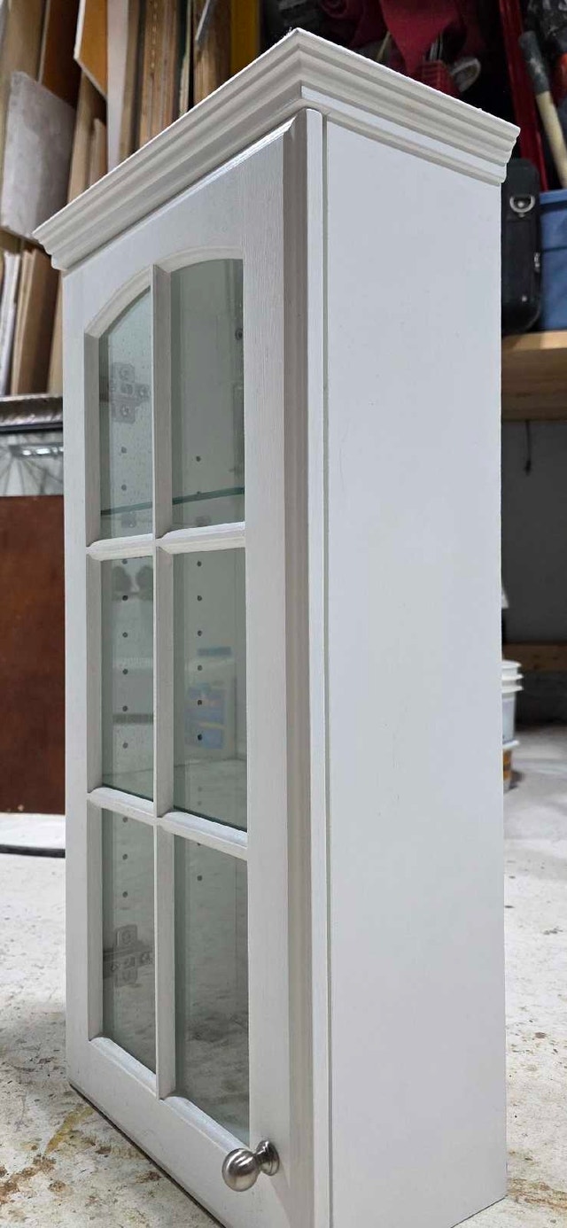 Bathroom wall cabinet w/ glass door and shelves - photo 2