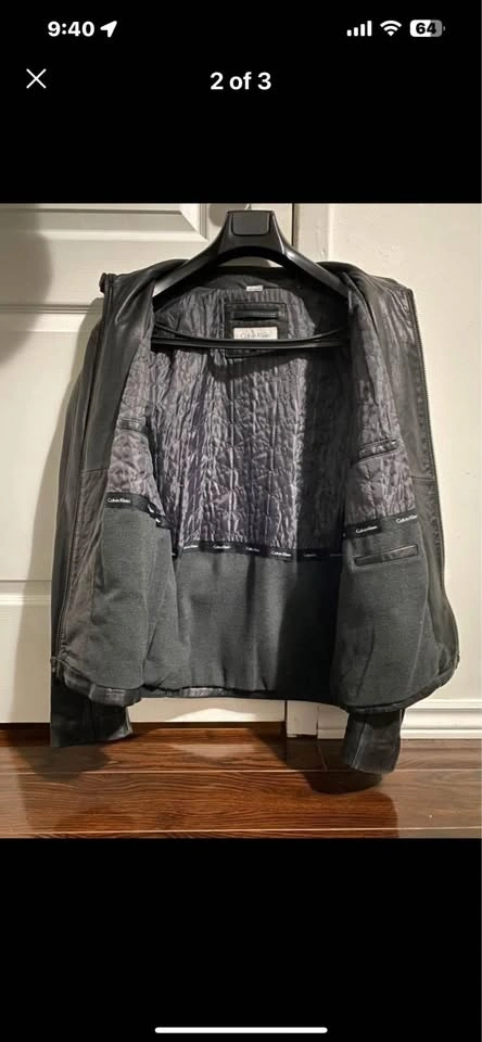 Calvin Klein - Men’s Leather jacket. Black, Size Small - photo 2