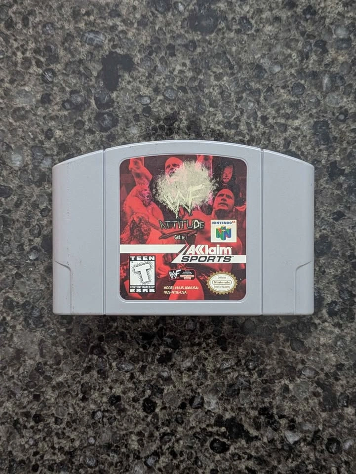 WWF Attitude Nintendo 64 N64 Authentic Cartridge + Manual - photo 2
